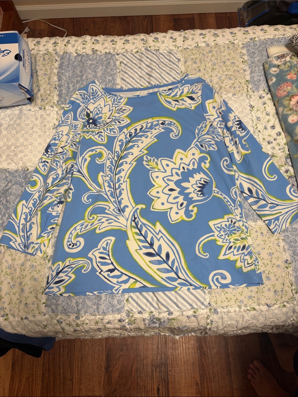 Blue Floral-Print Women’s Skirt